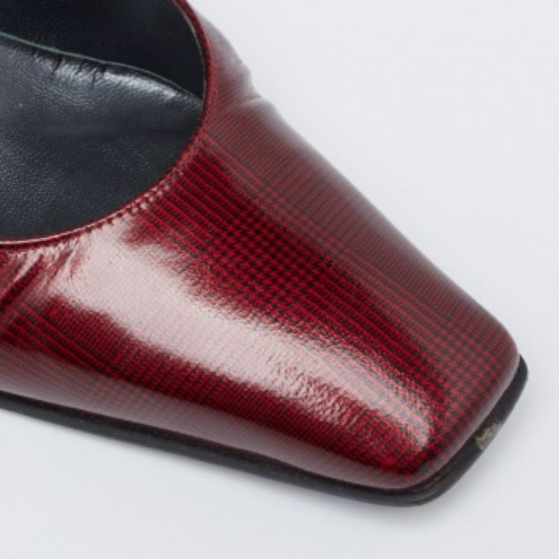 Stuart Weitzman - Pumps a punta quadrata in pelle stampata borgogna - misura 36 in vendita 3