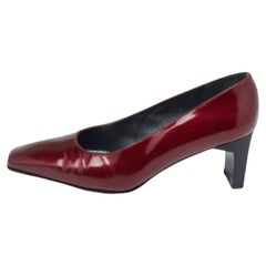 Stuart Weitzman - Pumps a punta quadrata in pelle stampata borgogna - misura 36