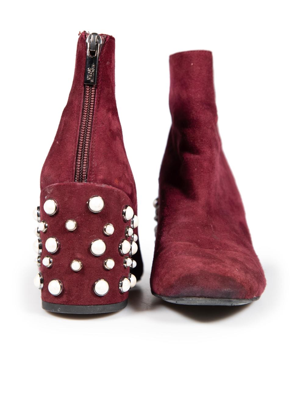 Stuart Weitzman Botas de imitación perla de ante burdeos talla US 9 Marrón en venta