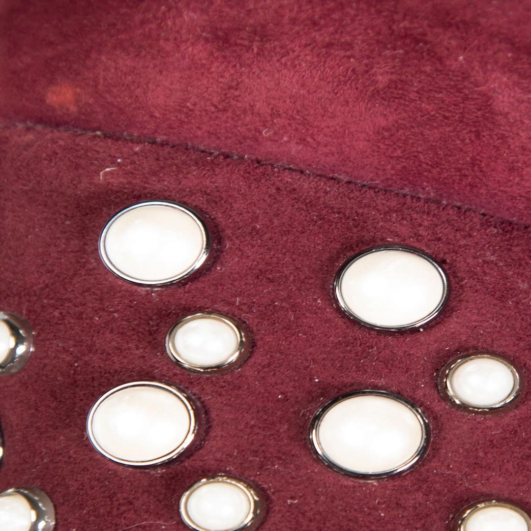 De las mujeres Stuart Weitzman Botas de imitación perla de ante burdeos talla US 9 en venta
