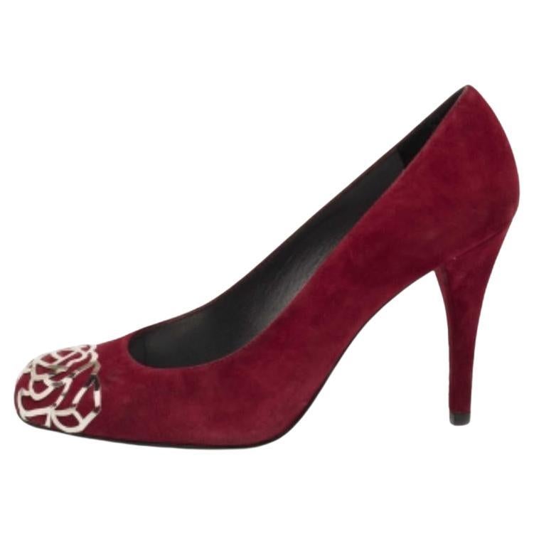 Stuart Weitzman escarpins Rosita à bout rond en daim bordeaux taille 37