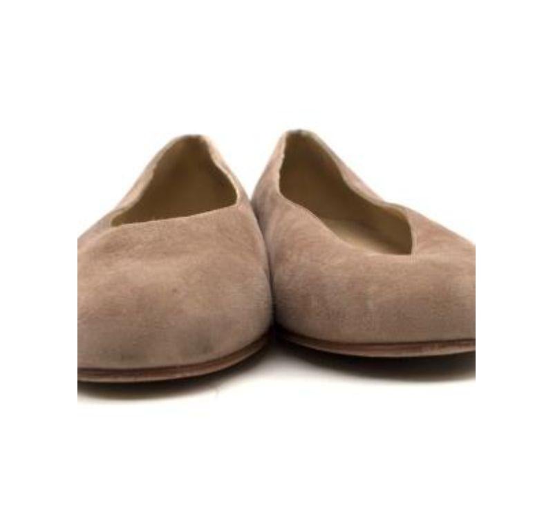 Stuart Weitzman Chicflat Beige Suede Flat Pumps For Sale 1