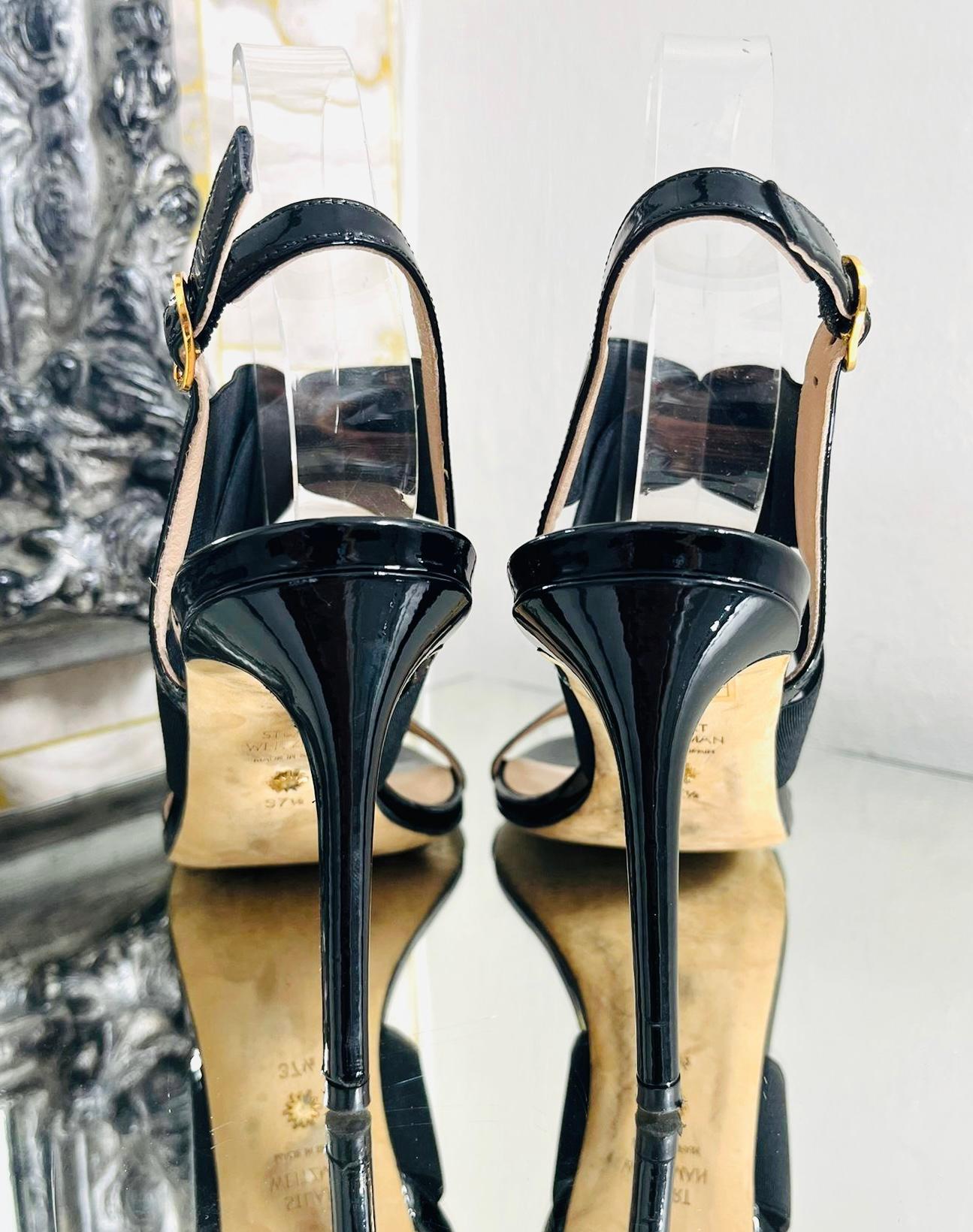 Women's Stuart Weitzman Cross Strap Patent Leather Sandals For Sale