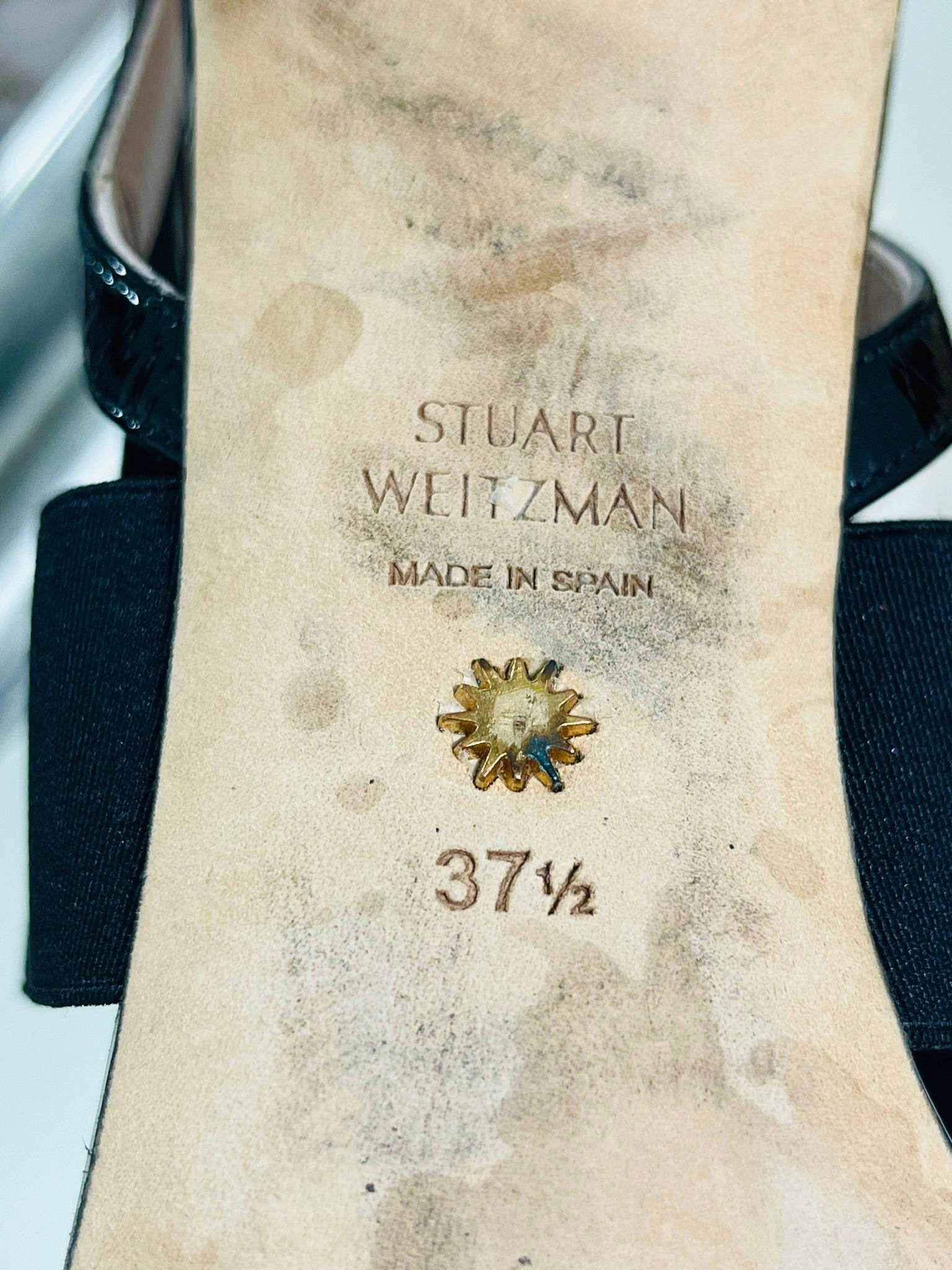 Stuart Weitzman Cross Strap Patent Leather Sandals For Sale 2