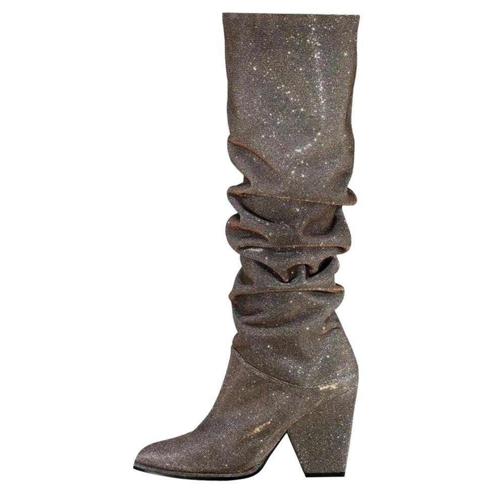 Stuart Weitzman For Russel Bromley Glitter Knee High Boots