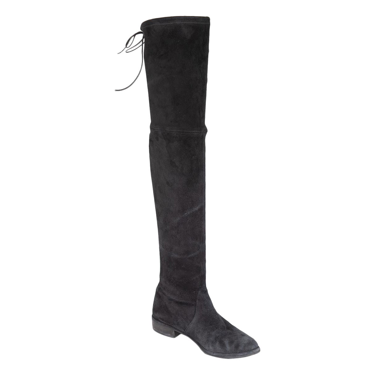 Stuart Weitzman for Russell & Bromley Black Suede Knee High Boots Size IT 38.5