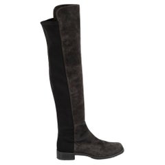 Used Stuart Weitzman Grey Suede Thigh-High Boots Size US 7.5