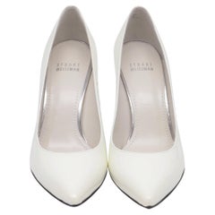 Stuart Weitzman Heist Pumps in White Patent Leather