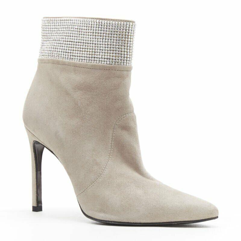 STUART WEITZMAN Bottines Highbeams en daim fossile gris ornées de cristaux EU38.5
Référence : JEYN/A00002
Marque : Stuart Weitzman
MATERIAL : Suède
Couleur : Gris
Motif : Solide
Fermeture : Zip
Fabriqué en : Italie

CONDITION :
Condition : Bon, cet
