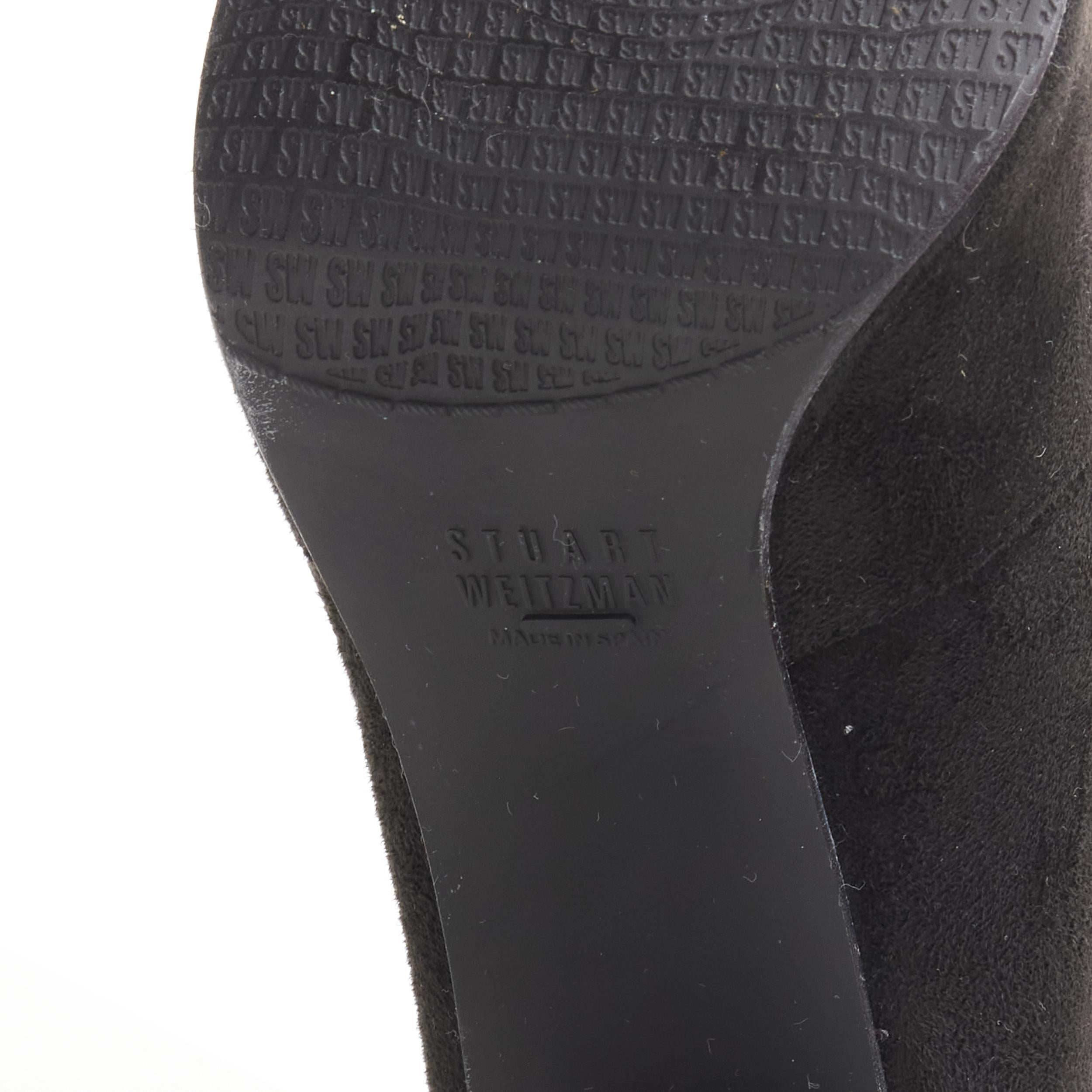 STUART WEITZMAN Highland black stretch suede over knee high heel boots EU37.5 1