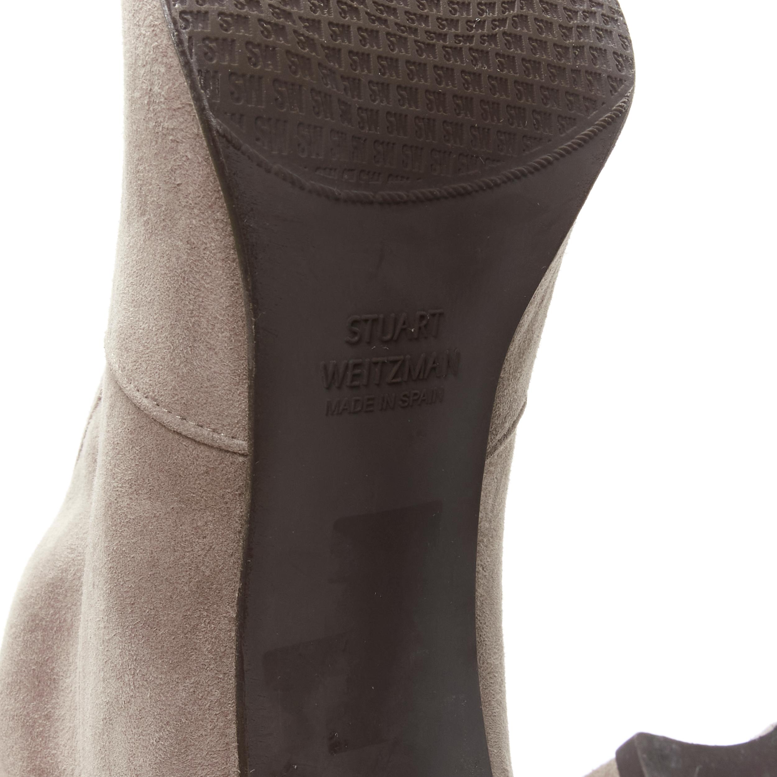 STUART WEITZMAN Highland grey topo suede leather over knee boots EU38.5 3