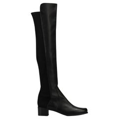 Used Stuart Weitzman Leather And Stretch Over The Knee Boots Eu 40 Uk 7 Us 9.5