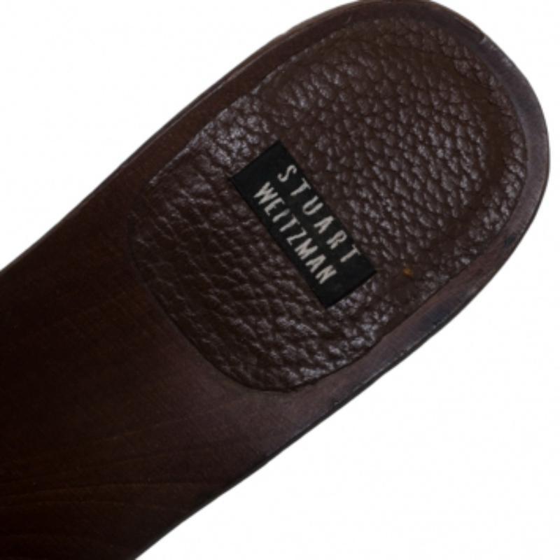 Stuart Weitzman Sandales à plateforme en bois en cuir avec coquille de conque Taille 37 Pour femmes en vente