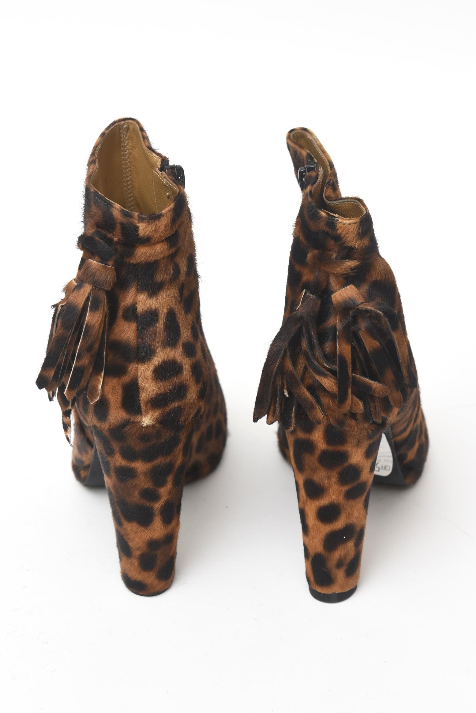 leopard ankle boots