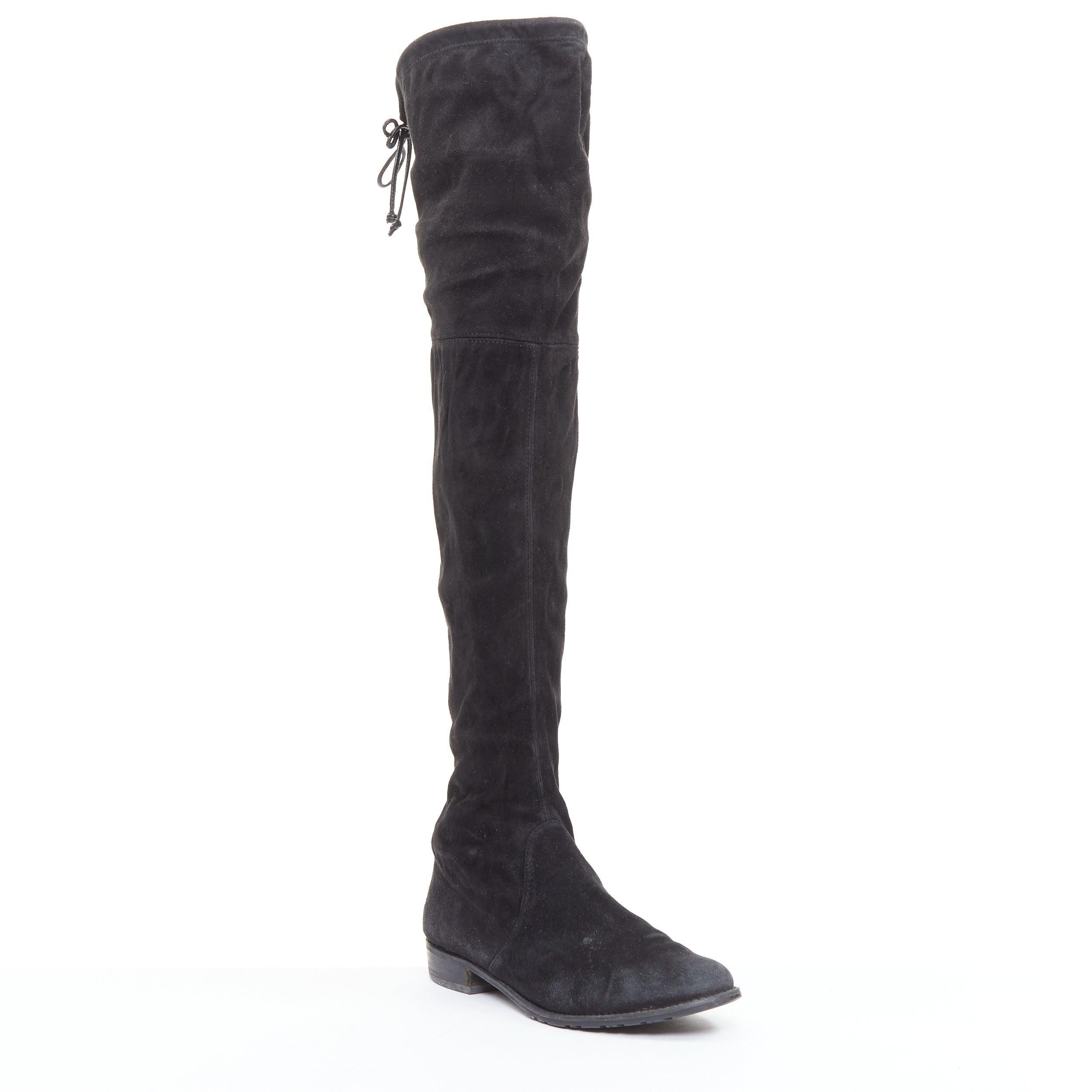 STUART WEITZMAN Lowland black suede drawstring top over knee flat boots EU38
Reference: VACN/A00091
Brand: Stuart Weitzman
Model: Lowland
Material: Suede
Color: Black
Pattern: Solid
Closure: Drawstring
Lining: Black Fabric
Extra Details: Stuart