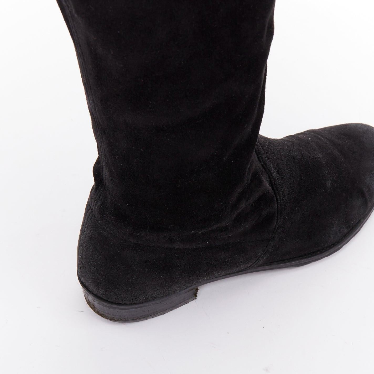 STUART WEITZMAN Lowland black suede drawstring top over knee flat boots EU38 en venta 2