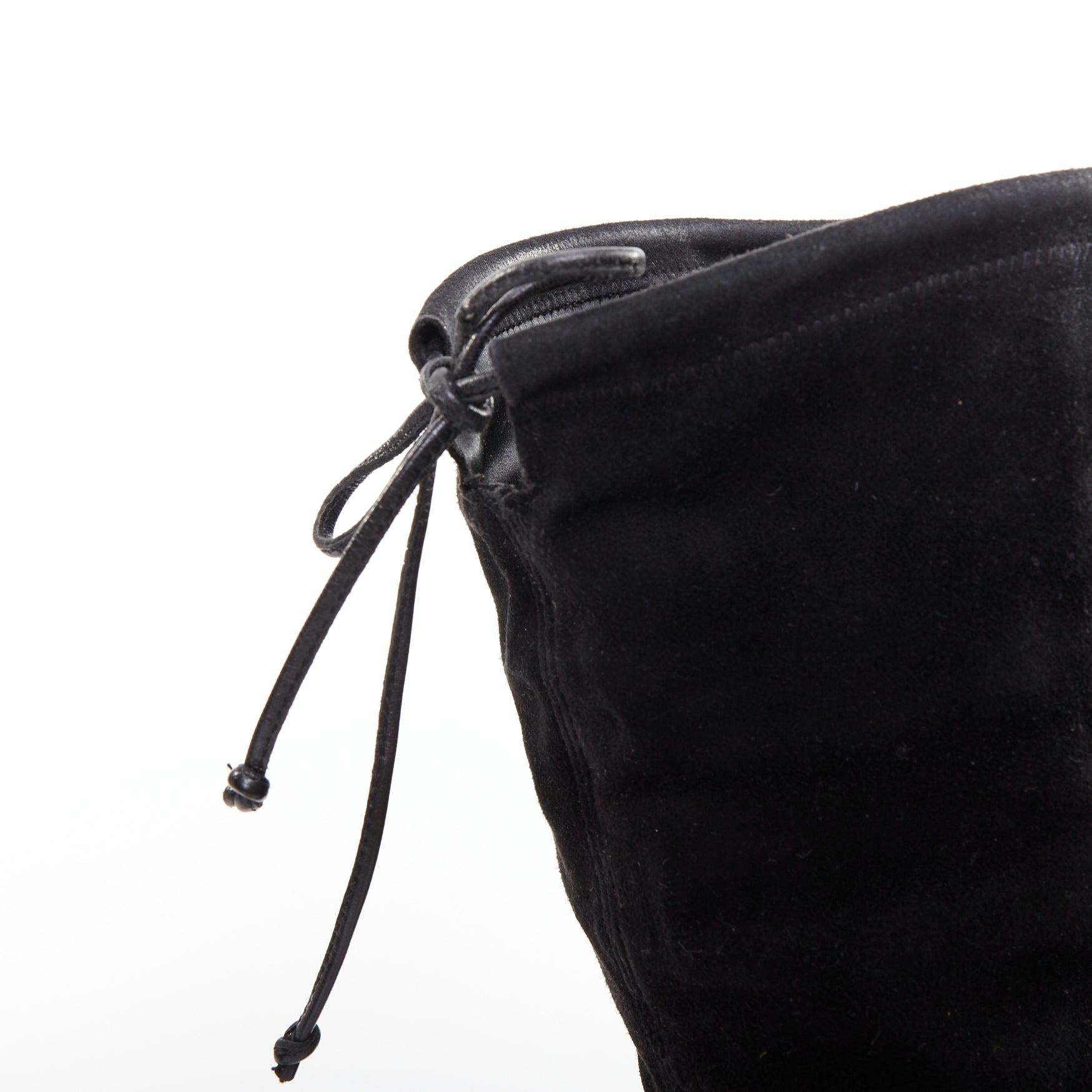 STUART WEITZMAN Lowland black suede drawstring top over knee flat boots EU38 en venta 3