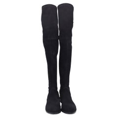 Stuart Weitzman „Lowland Bold“-Stiefel aus schwarzem Wildleder
