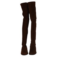 Bottes au-dessus du genou « Lowland » de Stuart Weitzman en daim marron