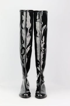 Stuart Weitzman Lowland Patent Leather Over The Knee Boots EU 38 UK 5 US 8