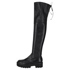 Stuart Weitzman Lowland Ultralift Calfskin Leather Over-The-Knee Boots