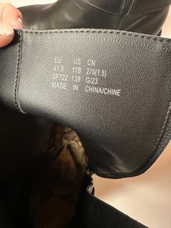 Stuart Weitzman Mountain Buckle Ankle Boots US 11 EU 41.5 Black Leather