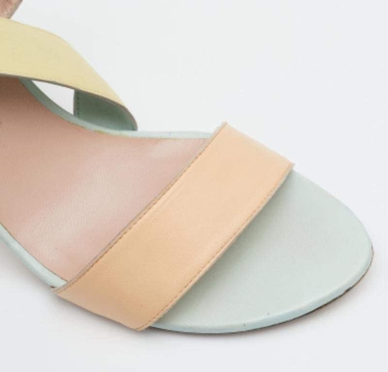 Women's Stuart Weitzman Multicolor Leather Ankle Wrap Sandals Size 39 For Sale