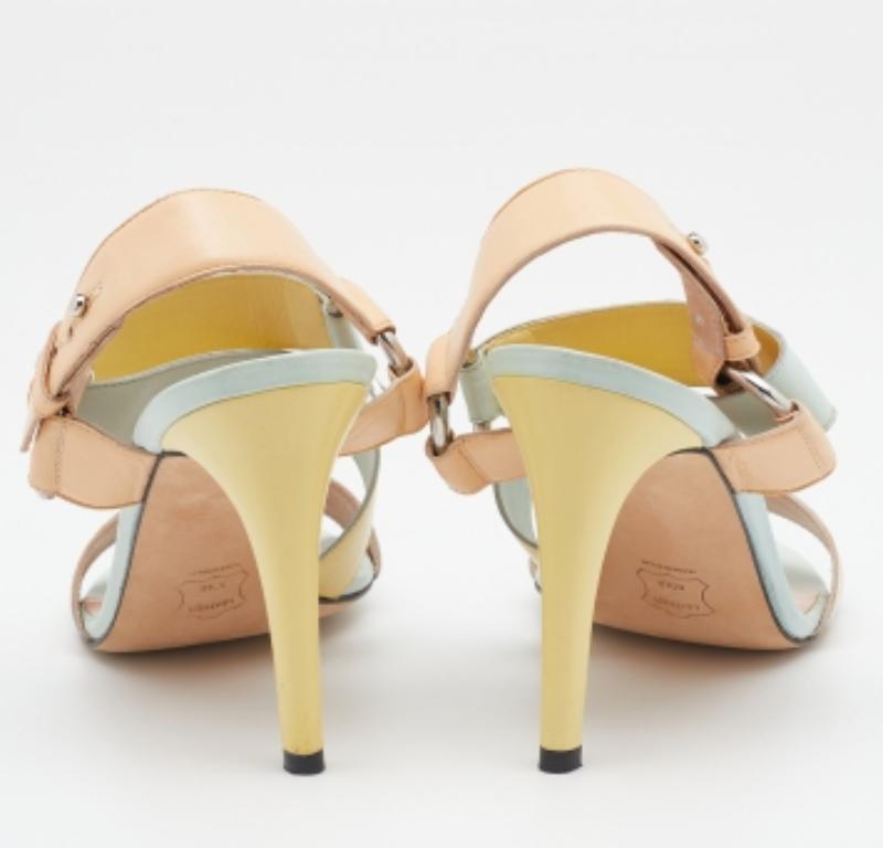 Stuart Weitzman Multicolor Leather Ankle Wrap Sandals Size 39 For Sale 1