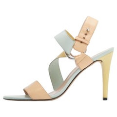 Stuart Weitzman Multicolor Leather Ankle Wrap Sandals Size 39