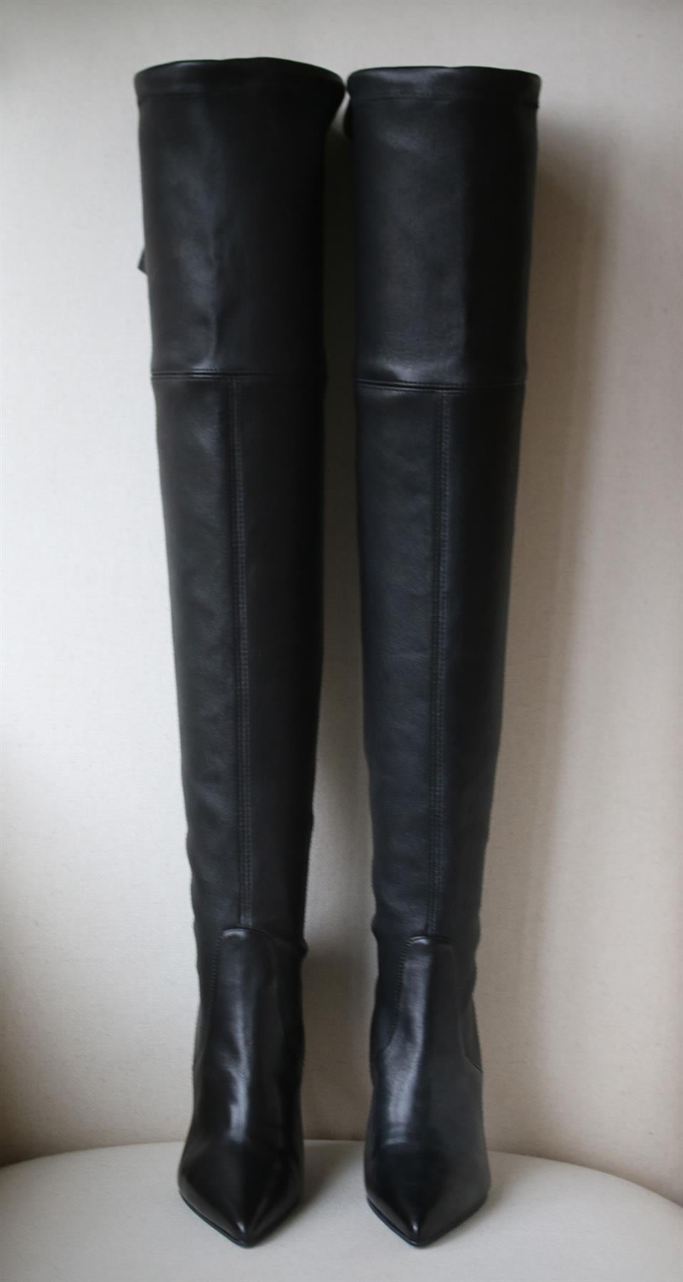 Stuart Weitzman Natalia Leather Over The Knee Boots at 1stDibs