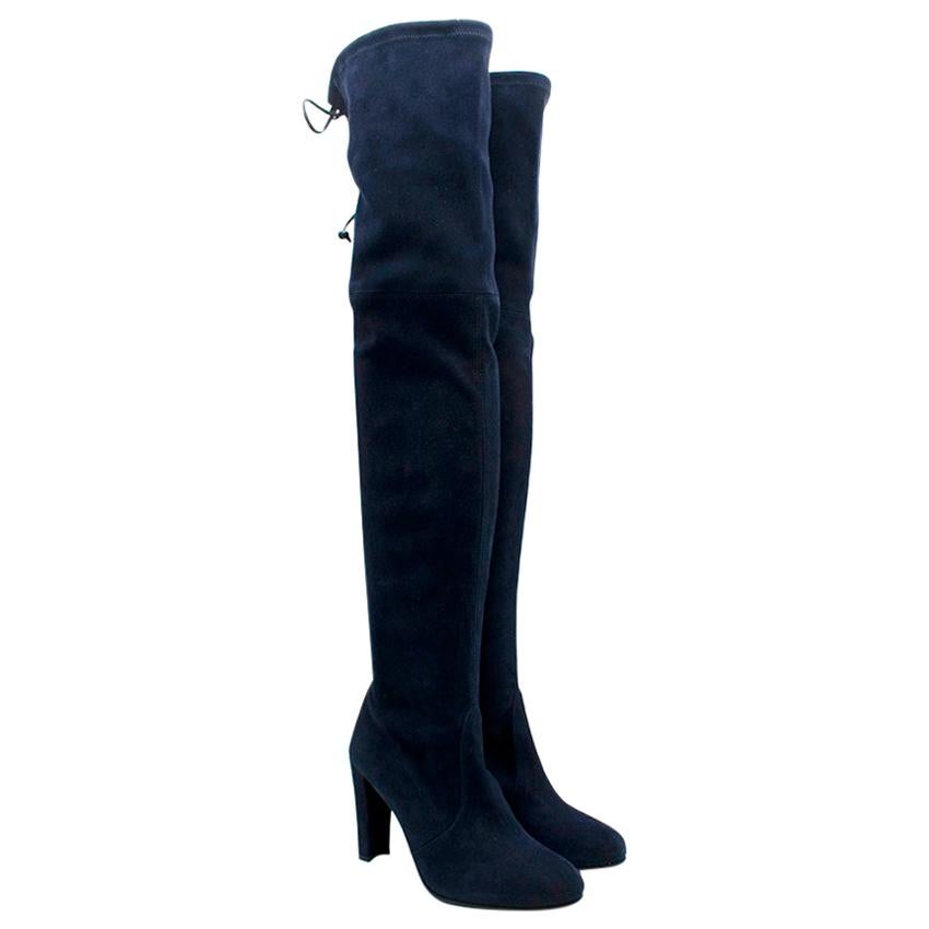stuart weitzman navy suede boots