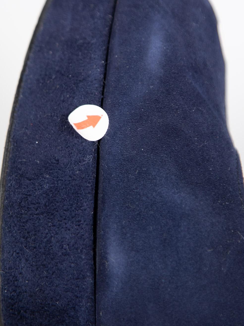 Stuart Weitzman escarpins à plateforme en daim bleu marine, taille IT 38 en vente 3