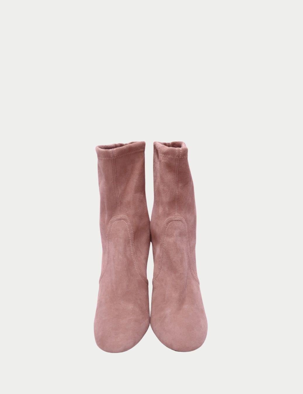 Stuart Weitzman - Bottines à talons en daim rose nude - EU 38 Pour femmes en vente