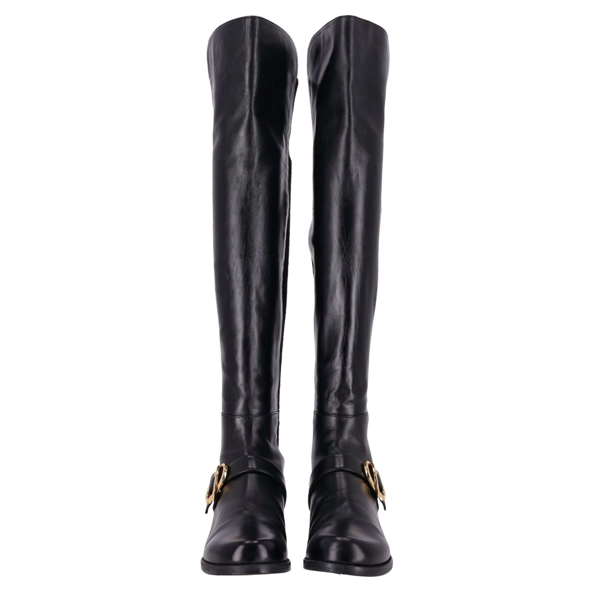 Black Stuart Weitzman Over-The-Knee Leather Boots For Sale