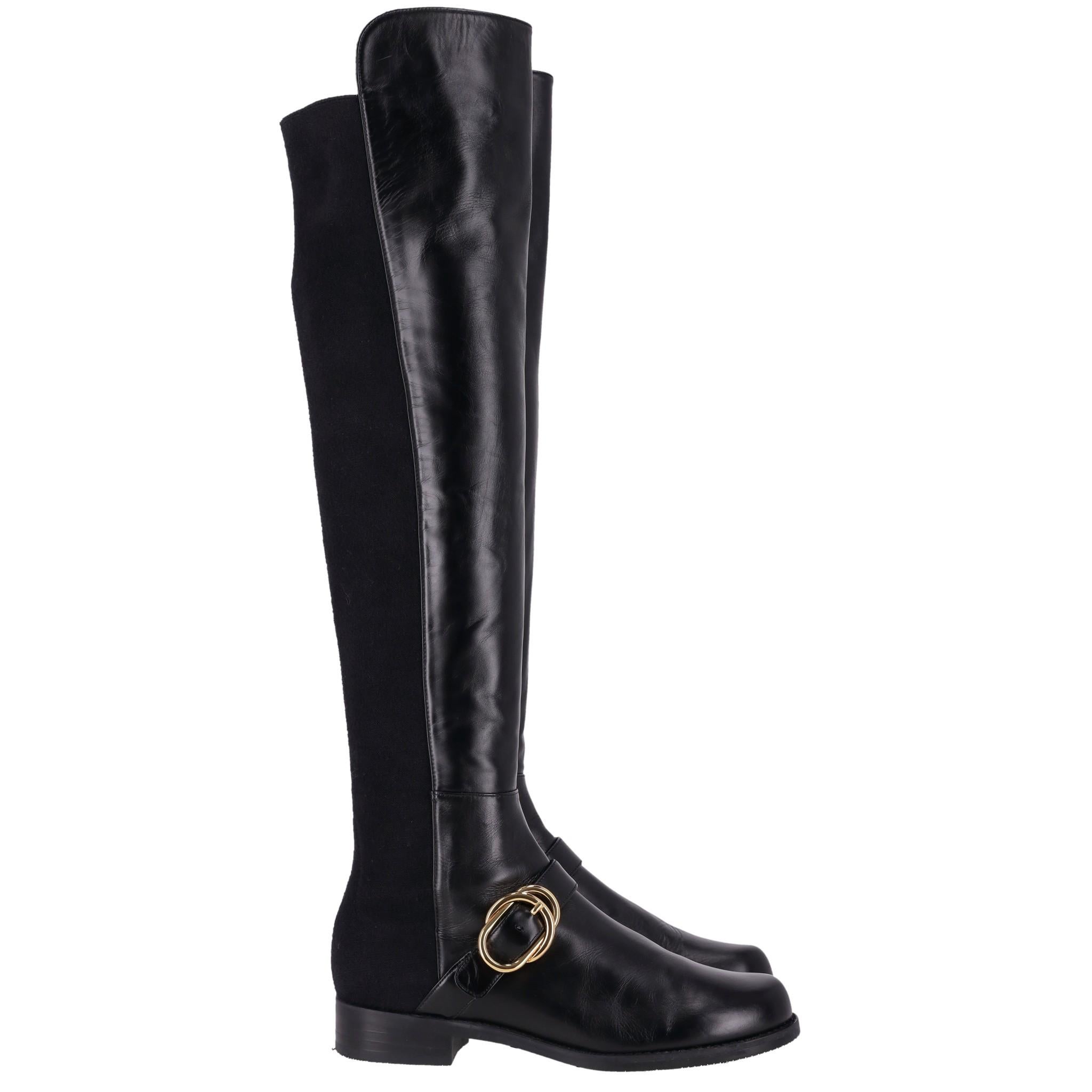 Stuart Weitzman Over-The-Knee Leather Boots In Excellent Condition For Sale In London, GB