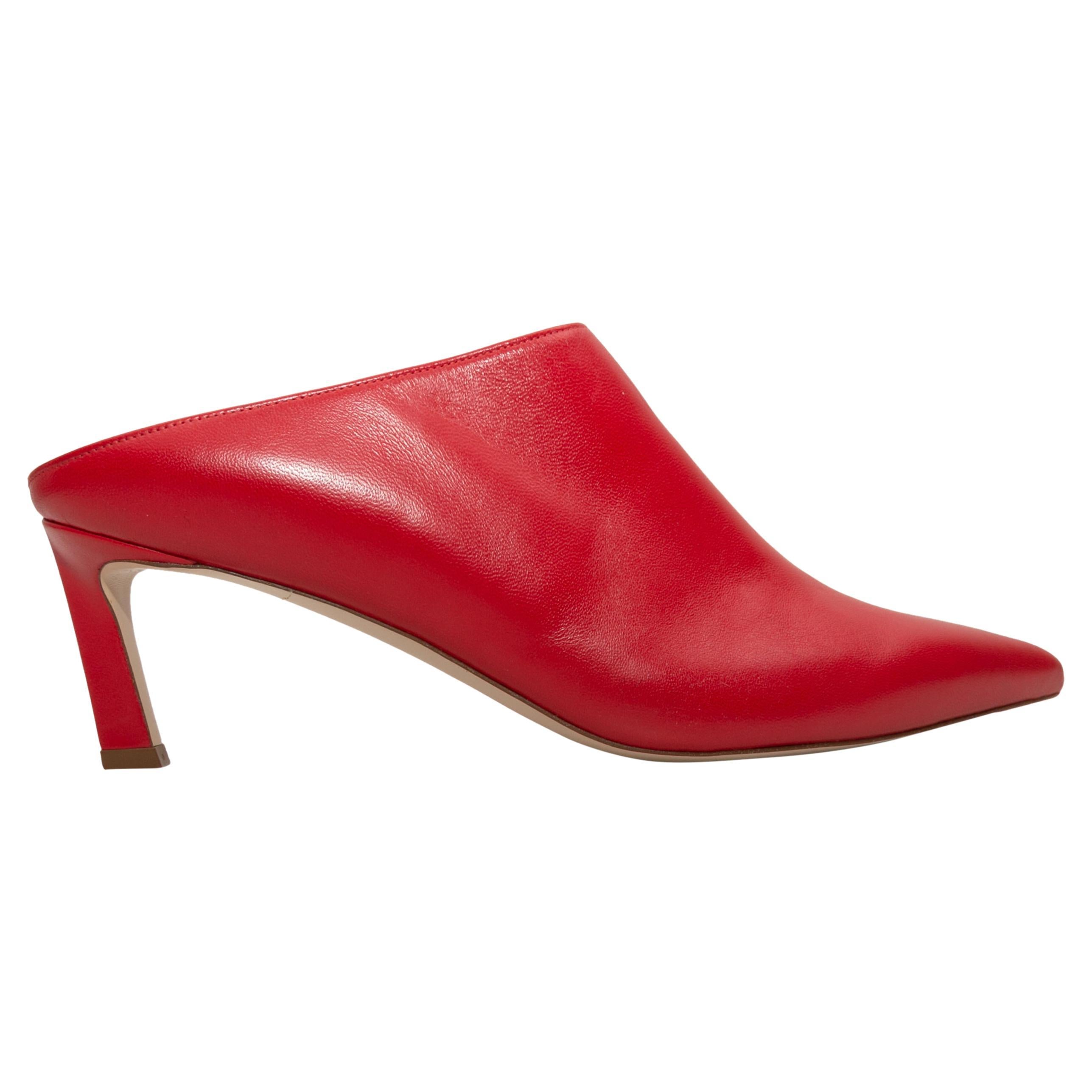 Stuart Weitzman Red Leather Pointed-Toe Mules