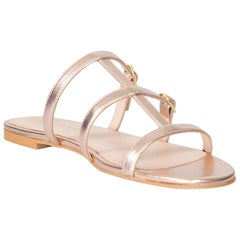 Stuart Weitzman - Sandali con fibbia in oro rosa misura 8