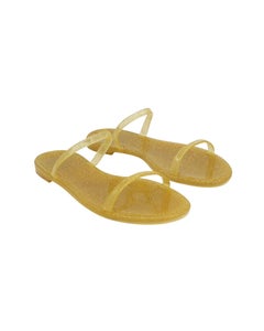 Stuart Weitzman Sawyer Jelly Sandals in Yellow Rubber