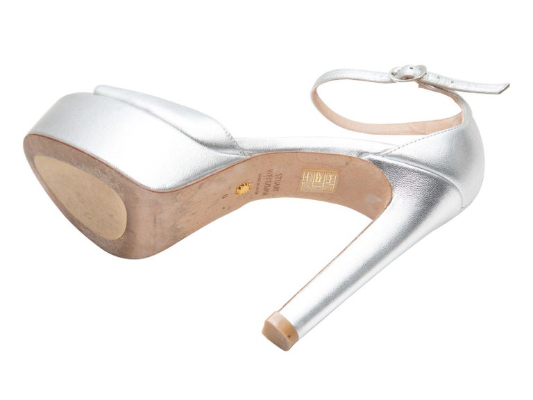 Stuart Weitzman Gold Leather Platform Sandals