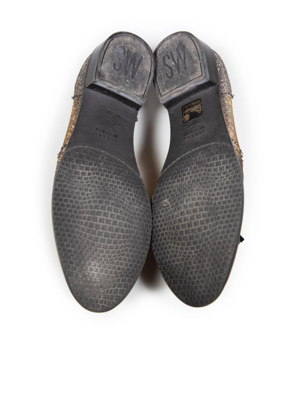Stuart Weitzman - Mocassins à pompons argentés, taille IT 38,5 Bon état - En vente à London, GB