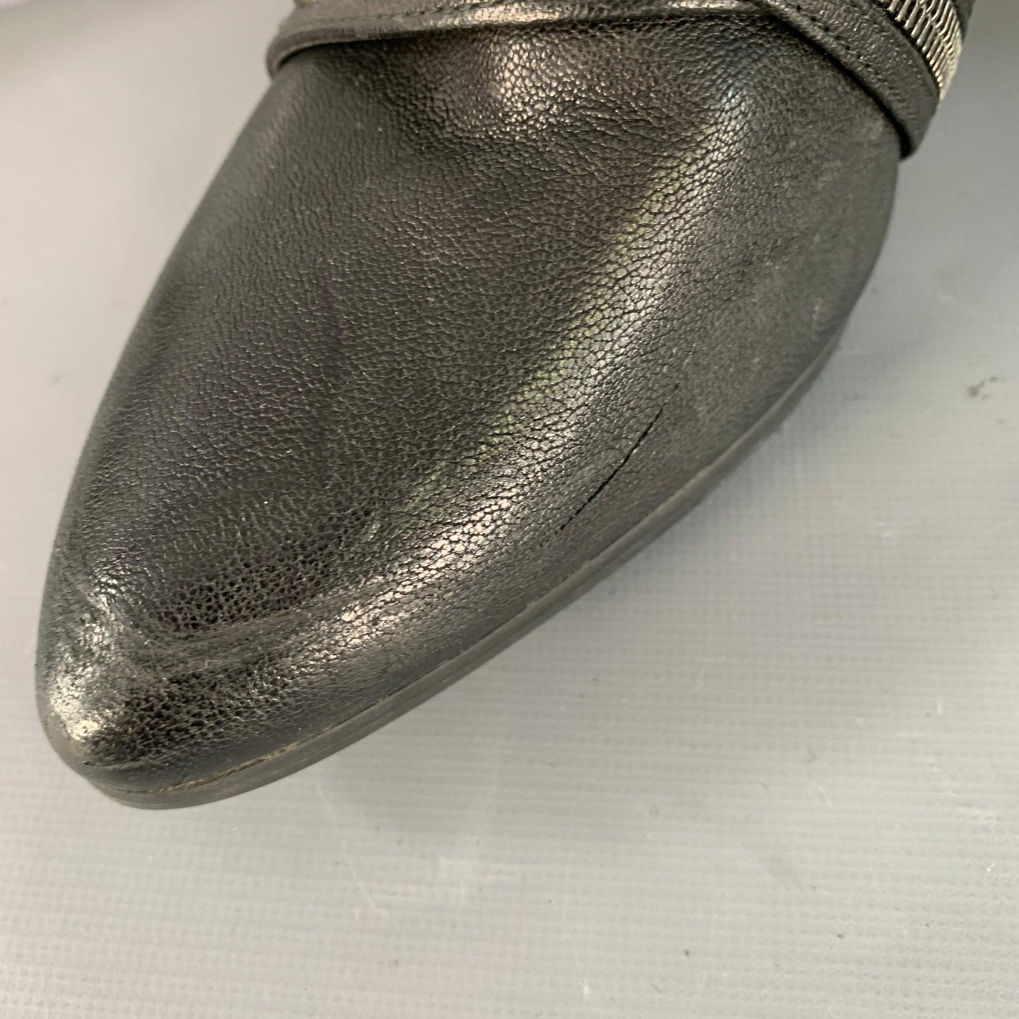 STUART WEITZMAN Größe 10 Schwarz Nieten Reißverschlüsse Lederstiefel im Angebot 5