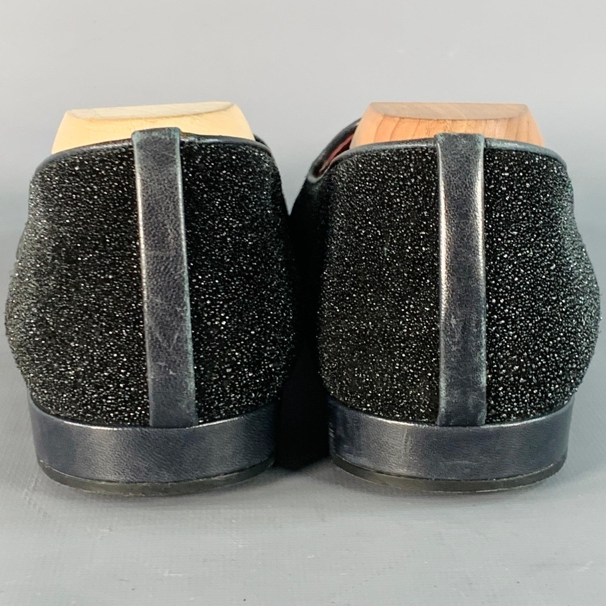 STUART WEITZMAN Größe 11 Schwarz Samt texturiert Slip On Loafers Flats im Zustand „Gut“ im Angebot in San Francisco, CA