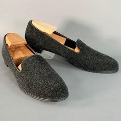 STUART WEITZMAN Größe 11 Schwarz Samt texturiert Slip On Loafers Flats