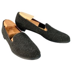 STUART WEITZMAN Größe 11 Schwarz Samt texturiert Slip On Loafers Flats