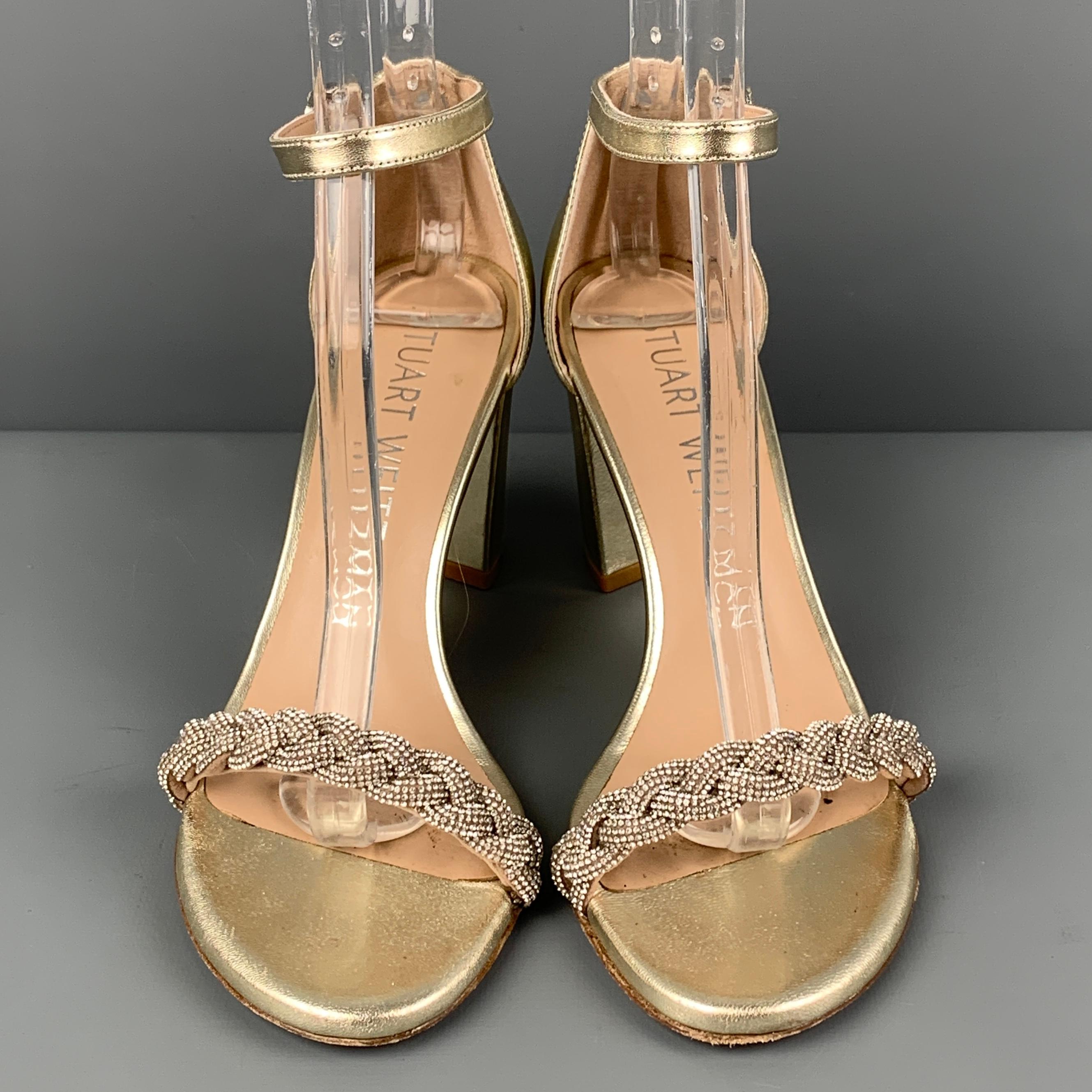 braided rhinestone heels