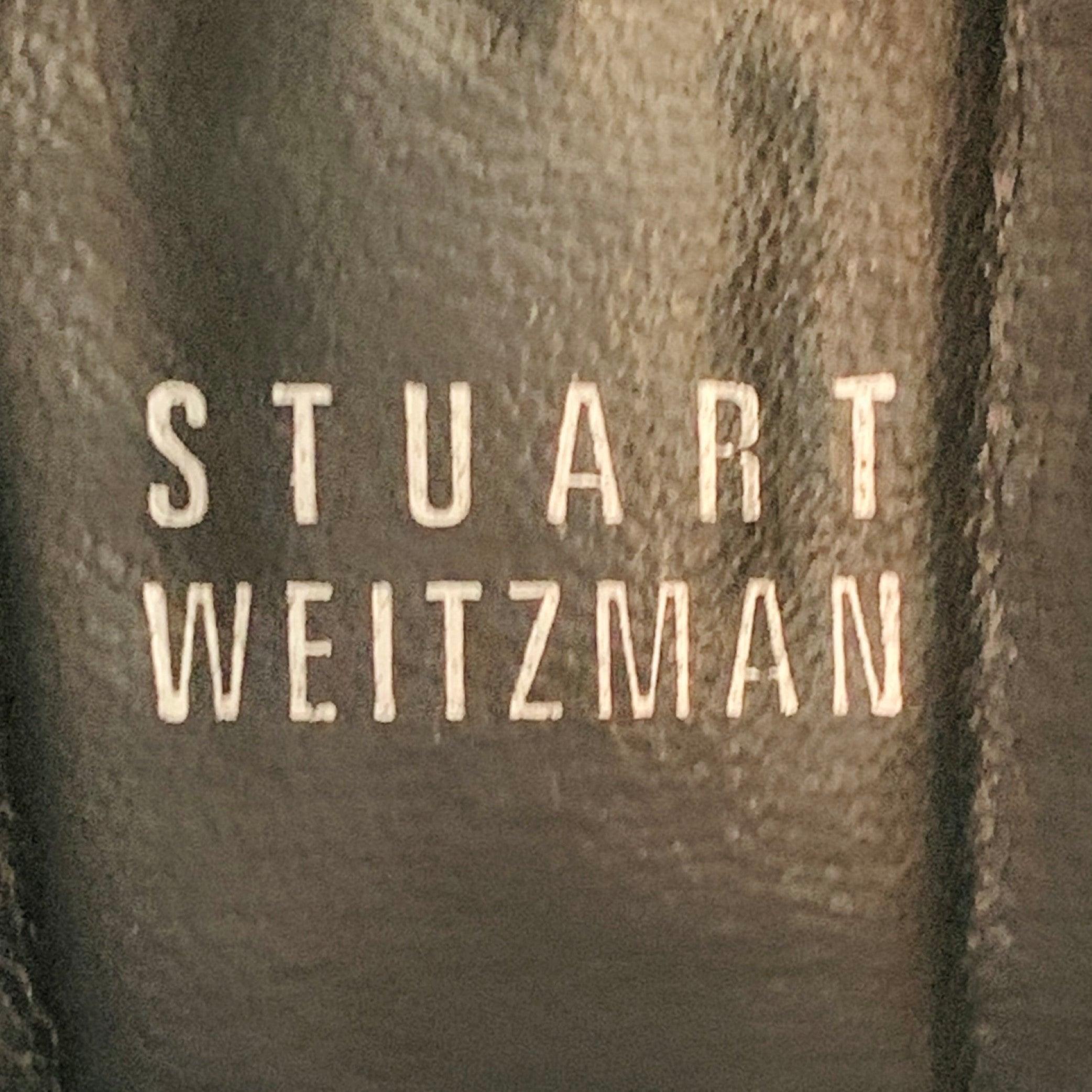 STUART WEITZMAN Größe 7 Schwarz Leder Nieten Zip Belted Ankle Booties im Angebot 3