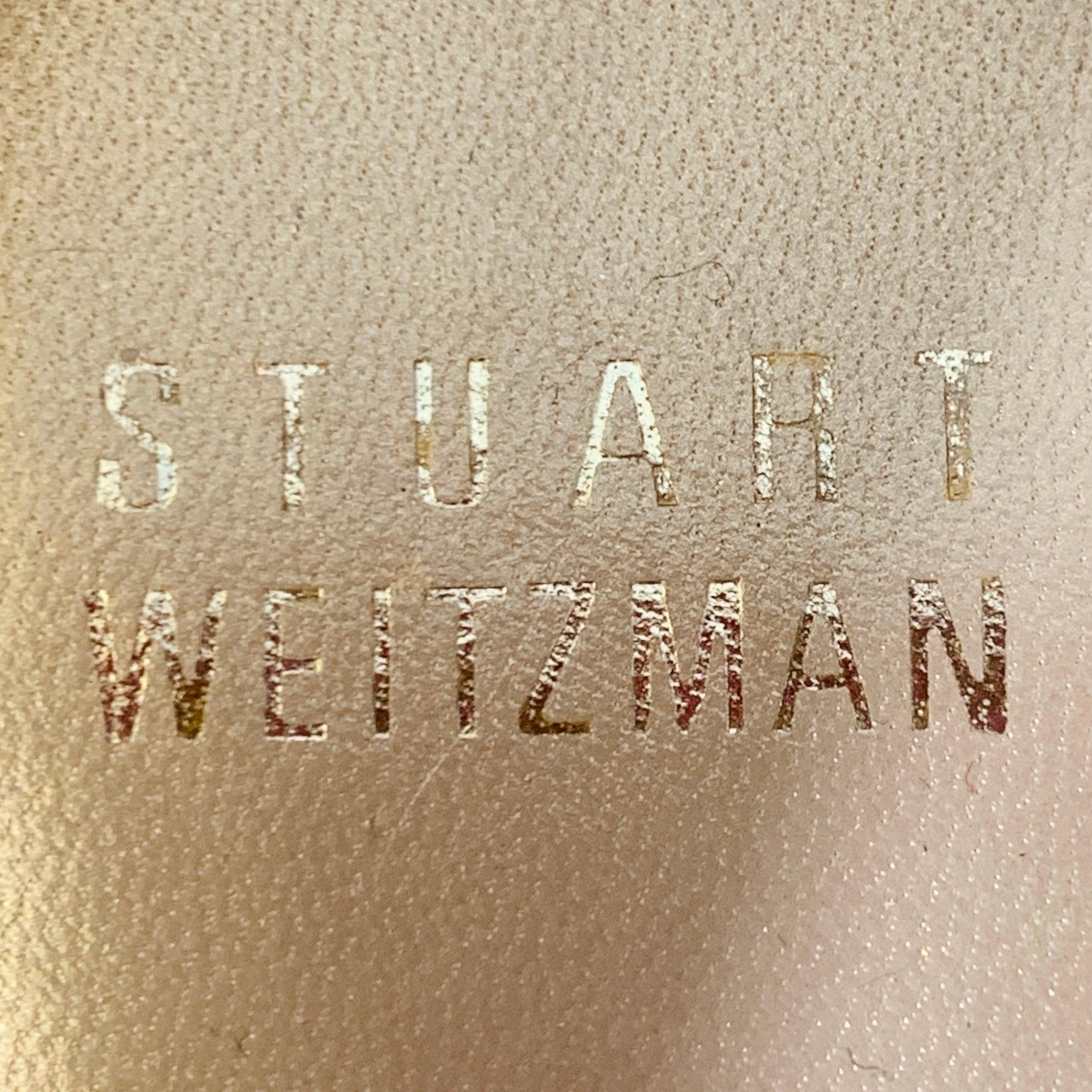 STUART WEITZMAN Größe 7 Tan Patent Leder Peep Toe Pumps im Angebot 2