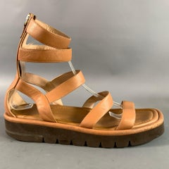 Sandalias gladiadoras de cuero marrón de STUART WEITZMAN, talla 9,5
