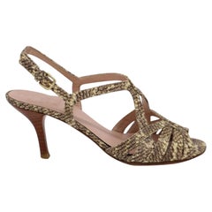 Sandali con tacco alto Stuart Weitzman con stampa serpente in pelle multicolore