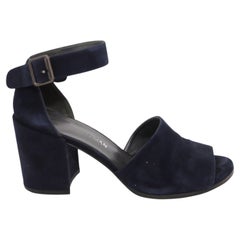 Sandali Stuart Weitzman Soho Gal Block in camoscio blu navy